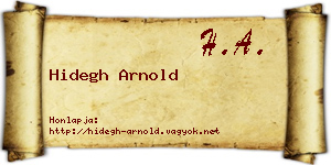 Hidegh Arnold névjegykártya