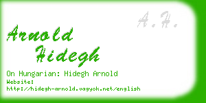 arnold hidegh business card